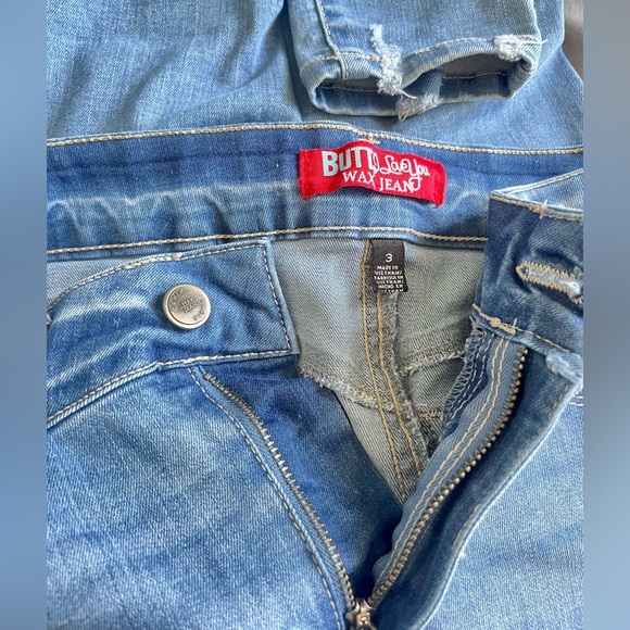 Blue Denim Skinny Jeans with Rips - Picture 6 of 6